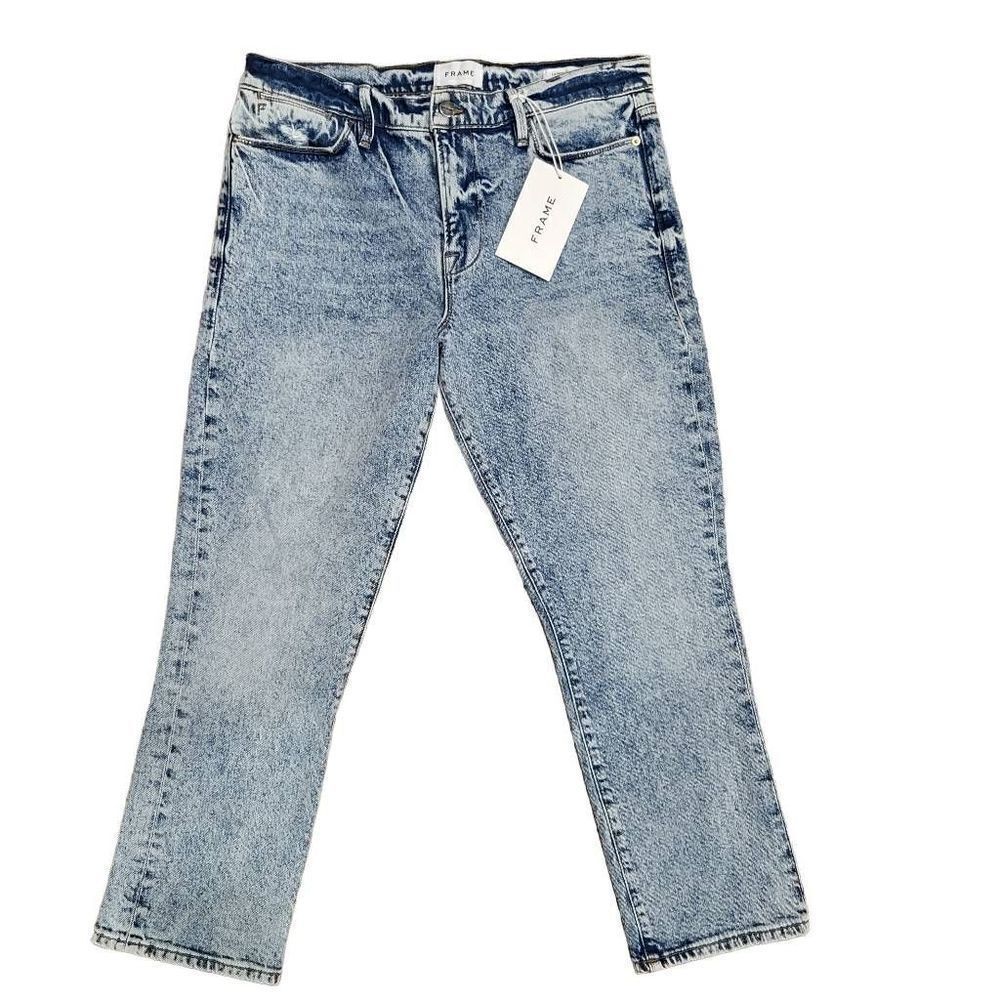 Frame Denim Le High Straight Lombard Stonewash Pattern Size 31 - Picture 2 of 9